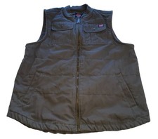 Wrangler Workwear Vest Men's XL Quilted Duck Canvas Full Zip Insulated Work
