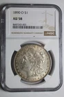 1890 O Morgan Silver Dollar AU58 NGC #003