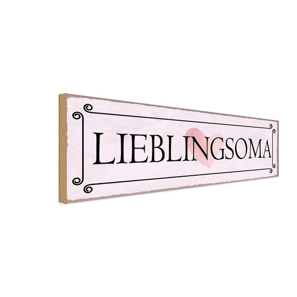 Holzschild 10X27 Cm Lieblingsoma Herz Opa Oma Deko Geschenk Holz Schild-image