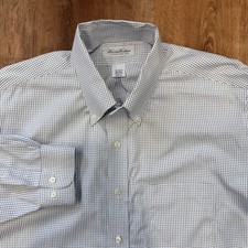 Brooks Brothers Button Down Shirt Mens 18 34/35 Graph Check Cotton Long Sleeve