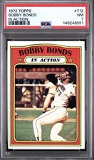 1972 Topps Bobby Bonds In Action #712 PSA 7 NM Low Pop Nice Centering!
