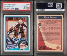 1984 O-Pee-Chee #297 ALAN BESTER RC PSA 8 AUTO 10 Inscribed 