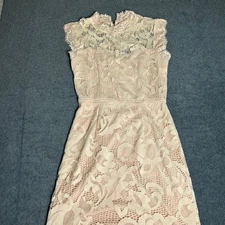 Sans Souci Lace Dress Womens Size Small Peach Mini