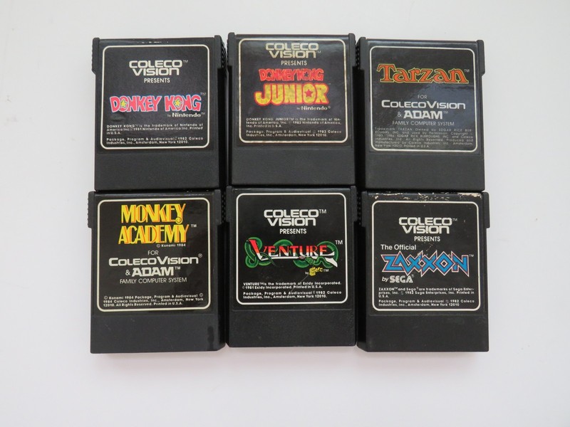 LOT of 6 - COLECOVISION Video Games - Untested - Monkey Academy, Tarzan More