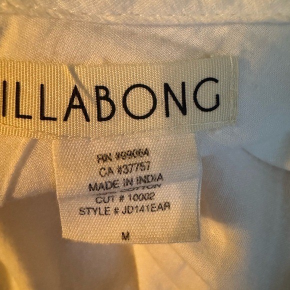 Billabong Bohemian Womens Tunic Top Medium Fairycore Beachy Flare Coquette White
