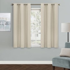 Curtains for Kids Room 45 Inch Blackout Curtains 42"W x 45"L Pack of 1 Beige