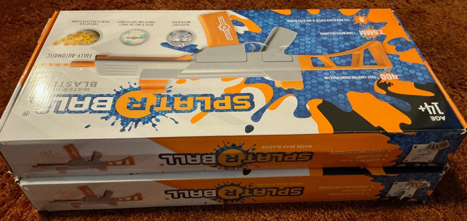 SplatRBall SRB400 Full-Auto Gel Blaster 400-Round Mag 7.5mm - 2X - NEW OTHERS