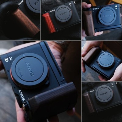 For Sony Alpha a7C Handmade Wooden L Hand Grip w/ Aluminium Alloy Baseplate