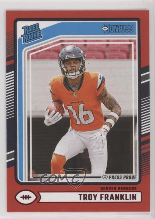2024 Panini Donruss Rated Red Press Proof Troy Franklin #338 Rookie RC 10ps