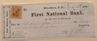 1868-70 New York, Brooklyn NY, First National Bank, (4) Stamps, Checks — photo 5