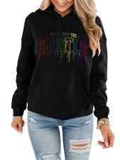 Women's Casual Long-Sleeve Drawstring Hoodie with Kangaroo Pocket and Colorful