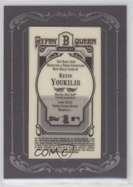 2012 Topps Gypsy Queen Framed Mini Relic Kevin Youkilis #GQMR-KY - Image 2 of 2