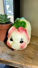 Vtg Shawnee Smiley Pig Piggy Bank Large Ceramic US Collectible Rare Open Eyes