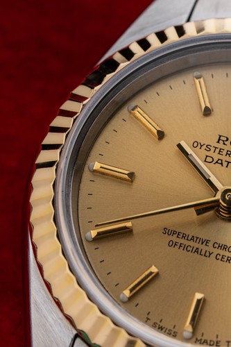 Rolex Lady-Datejust 26 mm quadrante champagne acciaio giubileo e oro 18 carati ref. 69173 - Foto 15 di 17