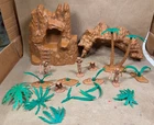 LOT Vintage 1960s Marx Prehistoric Cavemen Playset 54mm