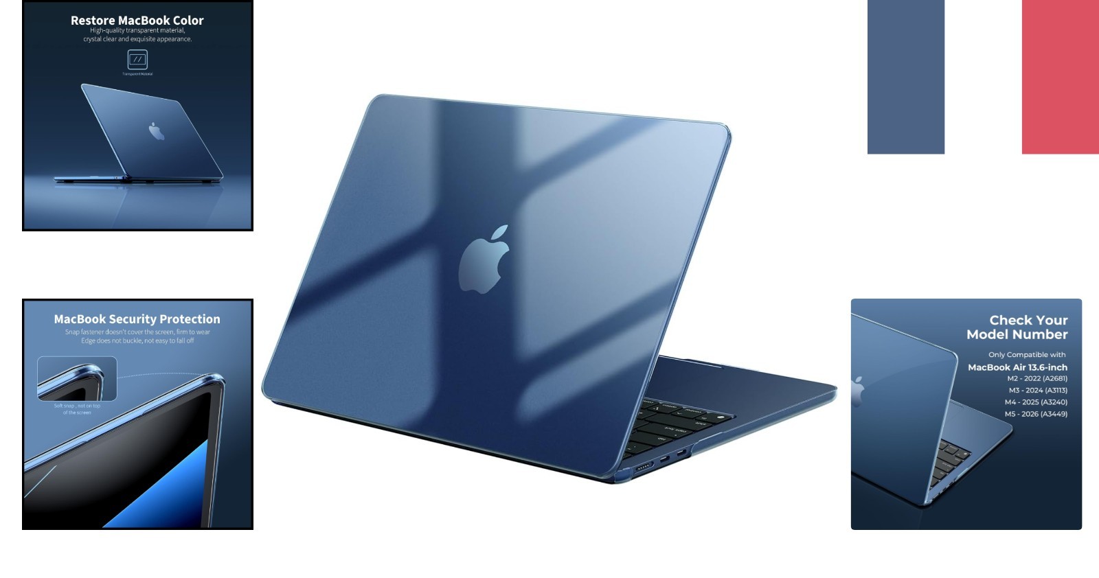 Coque MacBook Air 13 pour étudiant et nomade couleur Cristal Minuit