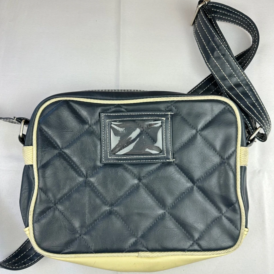 Superdry 单肩包 邮差包 斜挎包 海军蓝 奶油标志 复古 日本 — 第 4/4 张图片