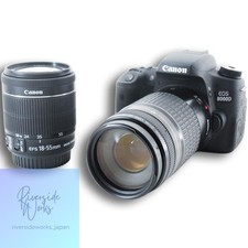 Canon EOS 8000D DSLR Double Zoom Kit Used Wi-Fi New SD Card Ready to Use JP
