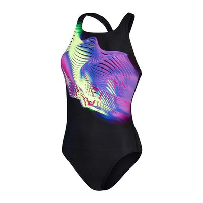 Speedo Damen Badeanzug / Placement Medalist / Schwarz Pink / Bademode / UVP 40£