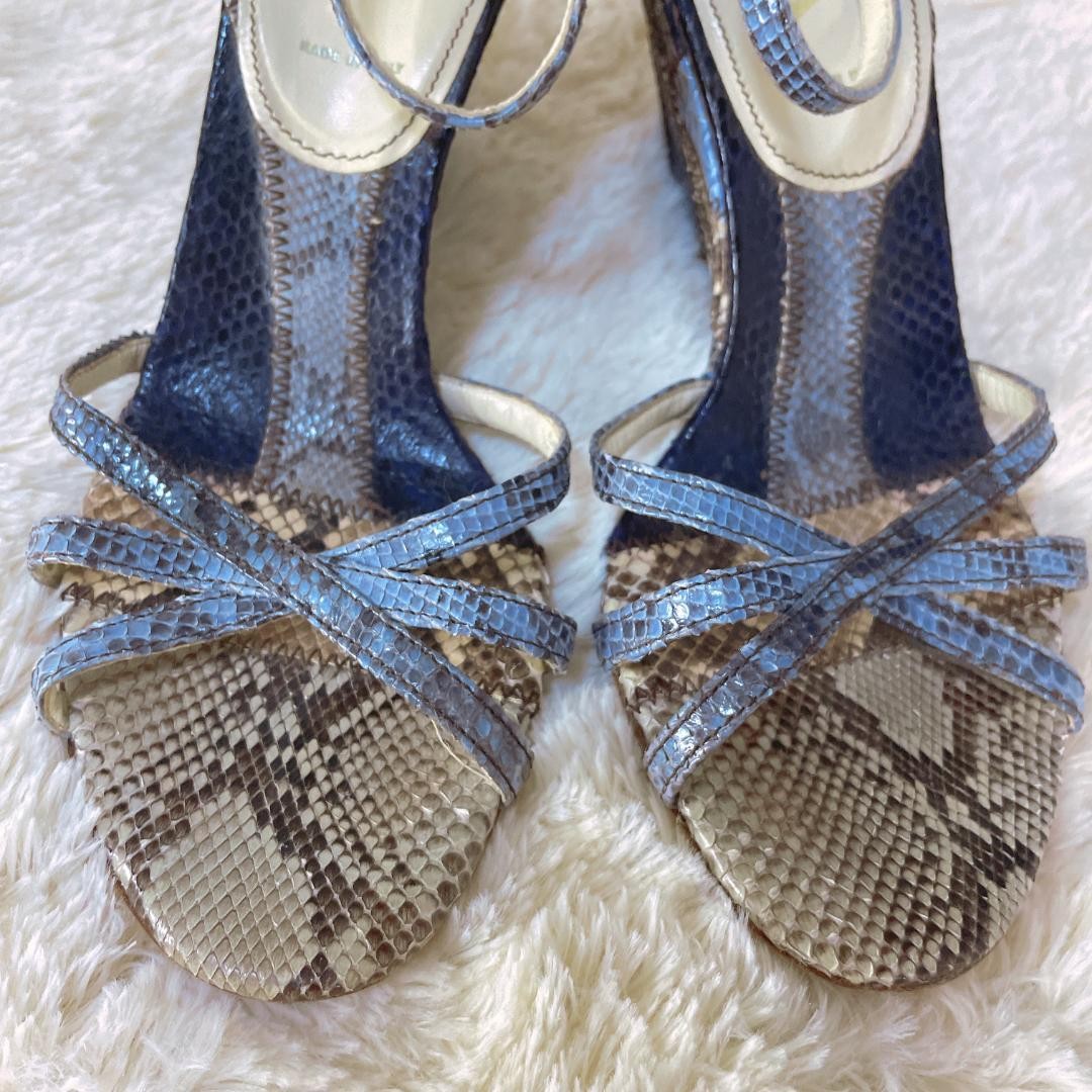 Prada Authentic Python Print Wedge Sandals Women'… - image 9