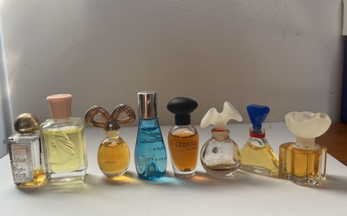 Lot 8 Mini Vintage Miniature Perfume Bottles Oscar Liz, W.Shoulders, W. diamonds