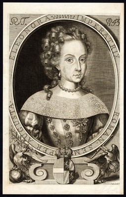 Antiker Druck-ELEONORE MAGDALENA VON NEUBURG-KAISERIN-Bollandus-Bouttats-1709