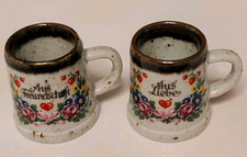 Set of 2 Ceramic Pottery shot Glass Beige Spe...