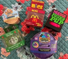 Squishy Lot Of 5 Needoh Funky Pup RMS Dumplings Galaxy Mini Squishie Cubes