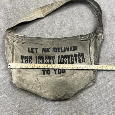 Vintage The New Jersey Observer Canvas Newspaper Delivery Boy Bag