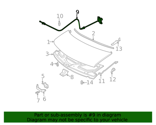 Genuine GM Hood Latch Release Cable 15751510 - Picture 3 of 4