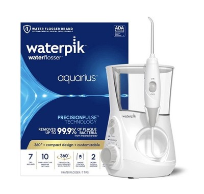 Waterpik Aquarius Countertop Water Flosser with 10 Settings, 7 Tips - WP-660