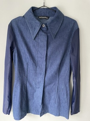 Vintage Damen John Galliano Genes Jeanshemd Y2K Designer Archive Größe M