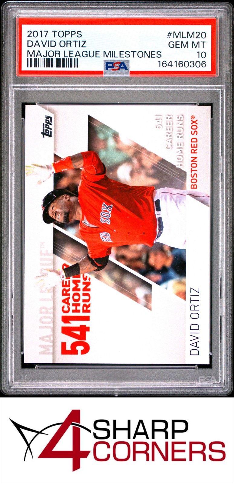 2017 TOPPS MAJOR LEAGUE MILESTONES #MLM20 DAVID ORTIZ HOF PSA 10
