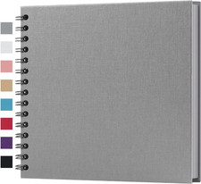 8 X 8 Inch DIY Scrapbook Album, 40 Pages Hardcover Kraft Paper, Gray