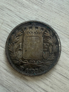 1827 W 1 Franc France silver .900 lot 3310