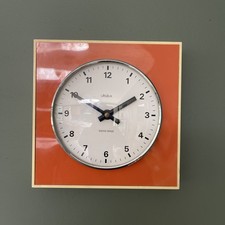 Vintage Ultralux Swiss MadeClock,  Mid-Century, Orange & Cream, Junghans Quartz.