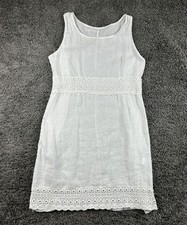 Pronto Moda Sally 100% Linen White Dress Womens Made in Italy Lace Sz XL 12