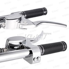 CNC Chrome Hand Control Set Master Cylinder Dual / Single disc Lever Switch
