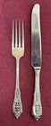 Wallace Sterling Silver Set 9" Knife and 7 1/2"  Dinner Fork Rose Point