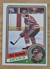 Pat Verbeek 1984/1985 Topps Hockey Rookie Card # 90 (off centered)  NM