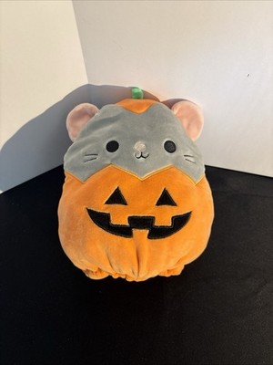Squishmallows Official 8 inch Milto the Grey Mouse in Jack-O'-Lantern Reversible
