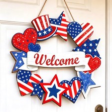 1 PC Patriotic Wreaths Independence Day and Memorial Day Decorations 250th Anniv