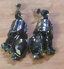 Vintage Chrome Jeweled Earrings — photo 2