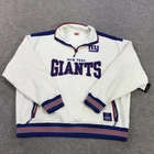 New York Giants Sweatshirt Mens XL White NFL Football Ultra Game Fleece Zip