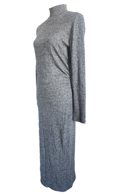 zara knit high neck dress Zara Long Sleeve High Neck Women's Long Maxi Knit Dress Size L Stretch Gray