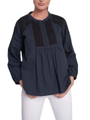 Roberta Roller Rabbit Damen Top Ayushi Navy Blue Bluse Größe S Neu