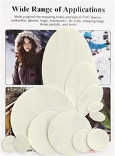 12Pcs Down Jacket Repair Patches, Waterproof Round, Cream White