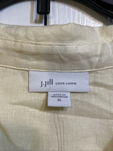 NWT J Jill Love Linen Long Sleeve Button Up Shirt Top Size XL Sunlight J.Jill - Picture 5 of 10