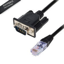 LFHUKEJI RJ45 to RS232, DB9 9-Pin Serial Port Male 3.3FT, Transparent