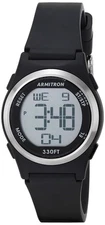 Armitron Sport Women's Watch Quartz Waterproof 100M, Black/Silver, Superb